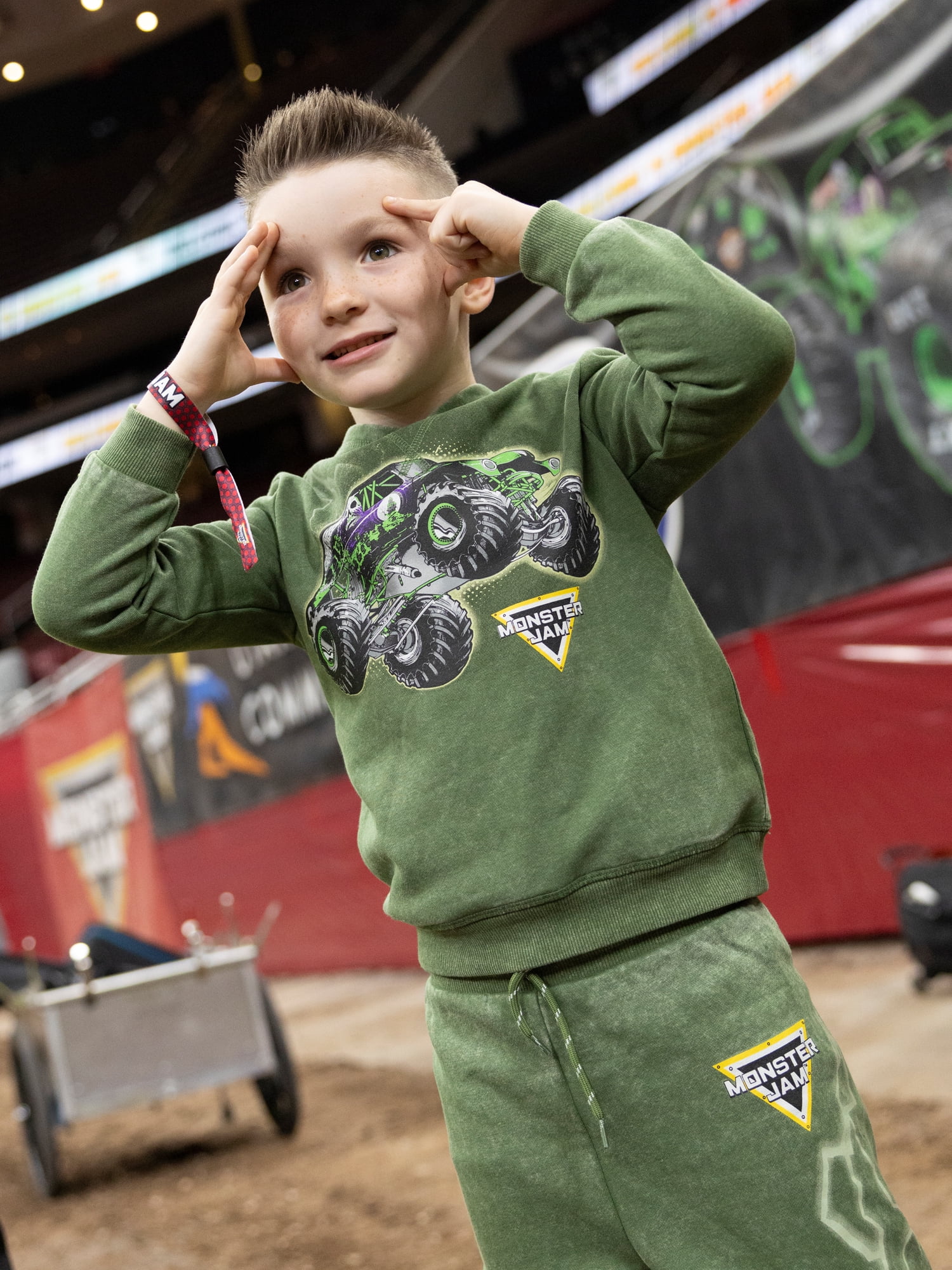 Monster Jam Toddler Boys Hooded Graphic Sweatshirt and Jogger Pants Set, 2-Piece, Sizes 12M-5T