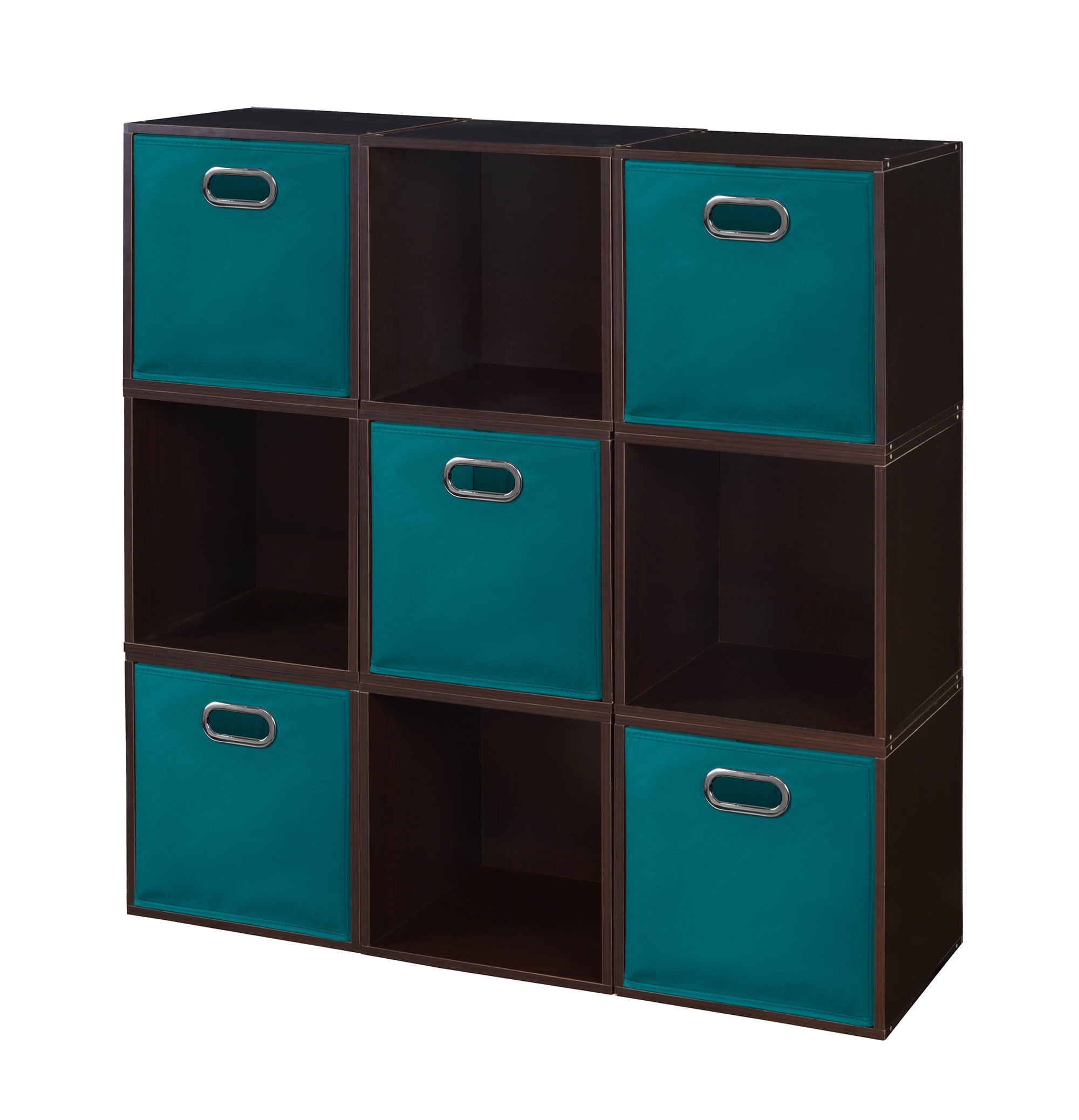 Niche Cubo Storage Set - 9 Cubes and 5 Canvas Bins- Truffle/Teal ...