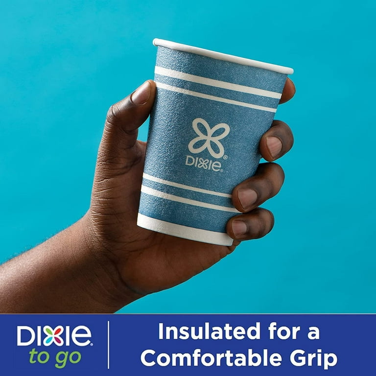 Dixie To Go Paper Cups & Lids, Insulated, 12 Ounce, Variety Pack - 14 cups & lids