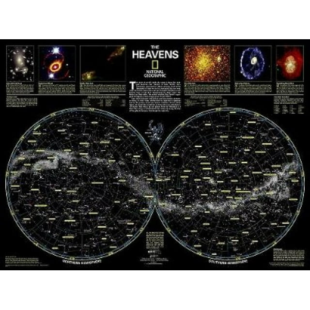 National Geographic: The Heavens Wall Map - Laminated (30.5 X 22.75 Inches)