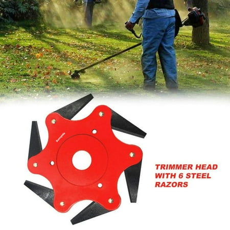 Husqvarna Weed Eater Blades Trimmer Head Cutter 6 Steel Blades Razors 65Mn Lawn Mower Grass Weed Eater Brush Cutter Garden Lawn Machine Accessories Power Tool ()
