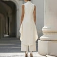 thumbnail image 6 of IUYRTFE Women's Sleeveless Mock Neck Layered Asymmetrical Top and Wide Leg Pants Set 2 Piece Casual Outfit, 6 of 6