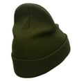 thumbnail image 3 of Chef Hat Embroidered 12 Inch Long Knitted Beanie - Olive OSFM, 3 of 5