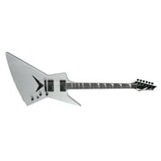 Angle View: Dean Dave Mustaine ZERO Metallic Silver Electric Guitar