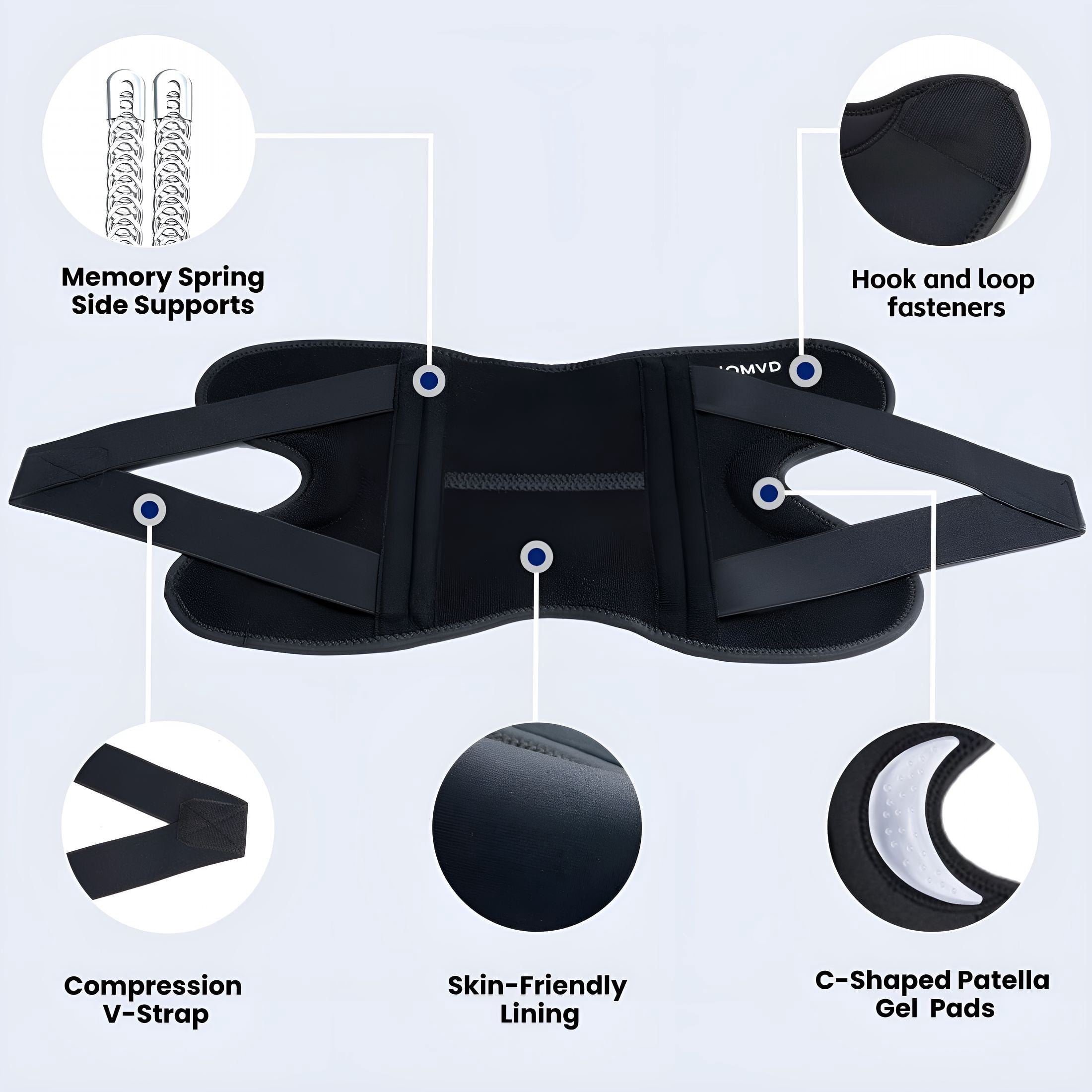 XIRQI Knee Brace with Side Stabilizers for Meniscus Tear Knee Pain,Acl/Mcl Injuries,Compression Knee Sleeve for Knee Pain Arthritis Recovery Joint Support,Joint Pain,Runner,Workout