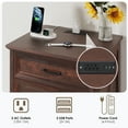 thumbnail image 4 of Hommpa Farmhouse 3 Drawers Nightstand with Charging Station, Rustic Wood Night Stand with Drawers for Bedroom, Vintage Bedside Table Small Dresser Chest of Drawers for Living Room, Brown, 4 of 11