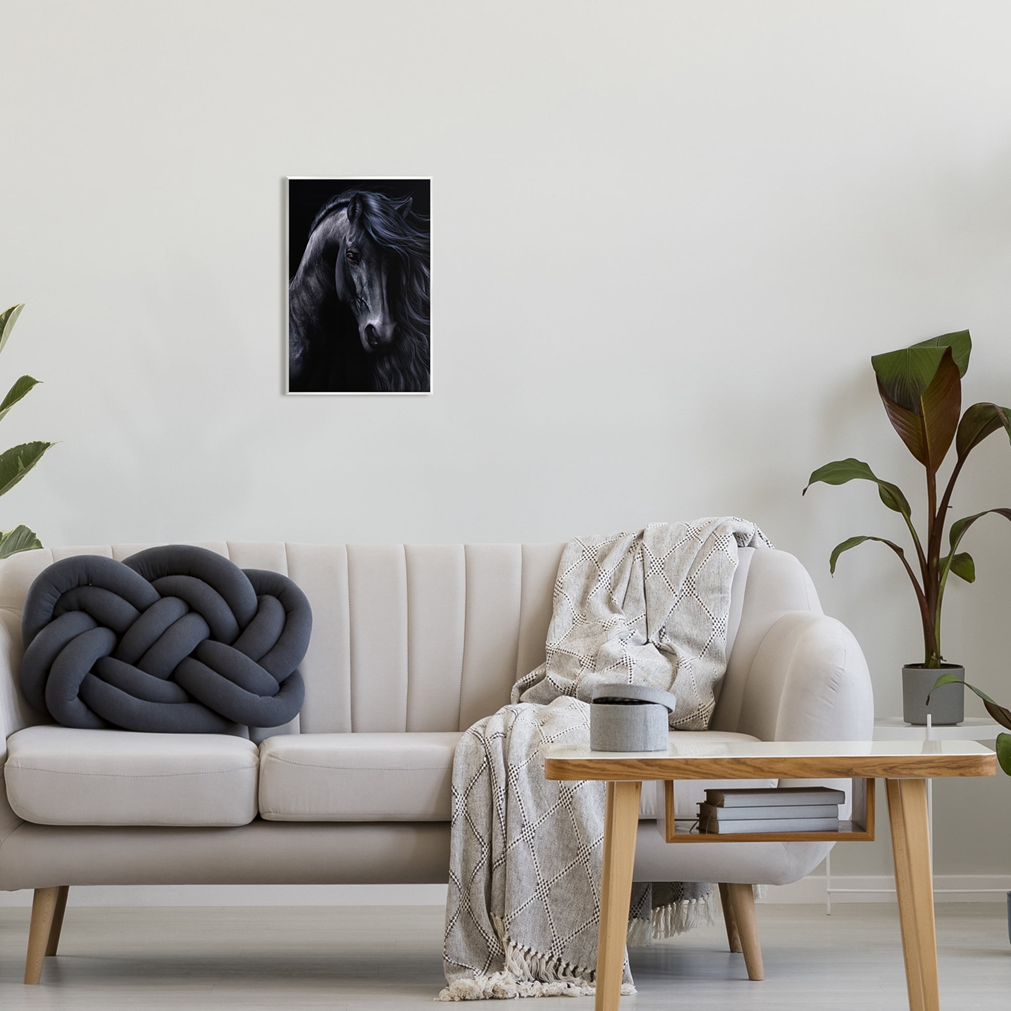 Stupell Industries Black Stallion Portrait Animals & Insects Photography Unframed Art Print Wall Art, 10 x 15