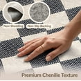 thumbnail image 6 of ODIKA 8'x10' Washable Area Rug Checkered Geometric Tonal Mosaic Layout Entry Music Long Entryway for King Size Bedroom Under Bed, Master Suite, Non-Shedding, Easy Care, 6 of 7
