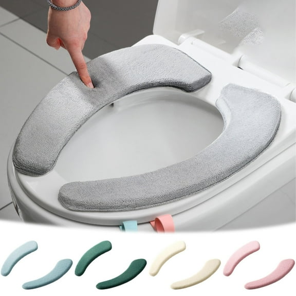 1 Pair of 2 Toilet Seats 2Pcs Bathroom Warmer Toilet Seats Close Stool Washable Soft Seat Cover Pad Cushion Toilet Seat Cushion Suitable for All Seasons Cushion
