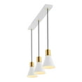 thumbnail image 3 of JONATHAN Y Apollo 33.5" 3-Light Mid-Century Modern Iron Adjustable Linear LED Pendant, White/Brass Gold, 3 of 12