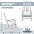 thumbnail image 2 of VOUA Outdoor Rocking Chair Set of 4 HDPE Plastic All Weather Slatted for Lawn Garden Deck Outside, White, 2 of 8