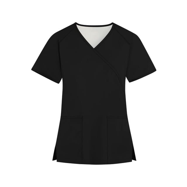Ropa de trabajo de Manga corta SCZ con cuello en v negro 3xl