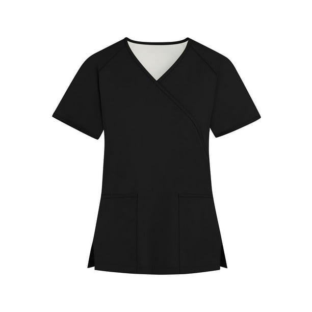 Ropa de Trabajo SCZ Manga Corta Cuello en V Mujer Negro S