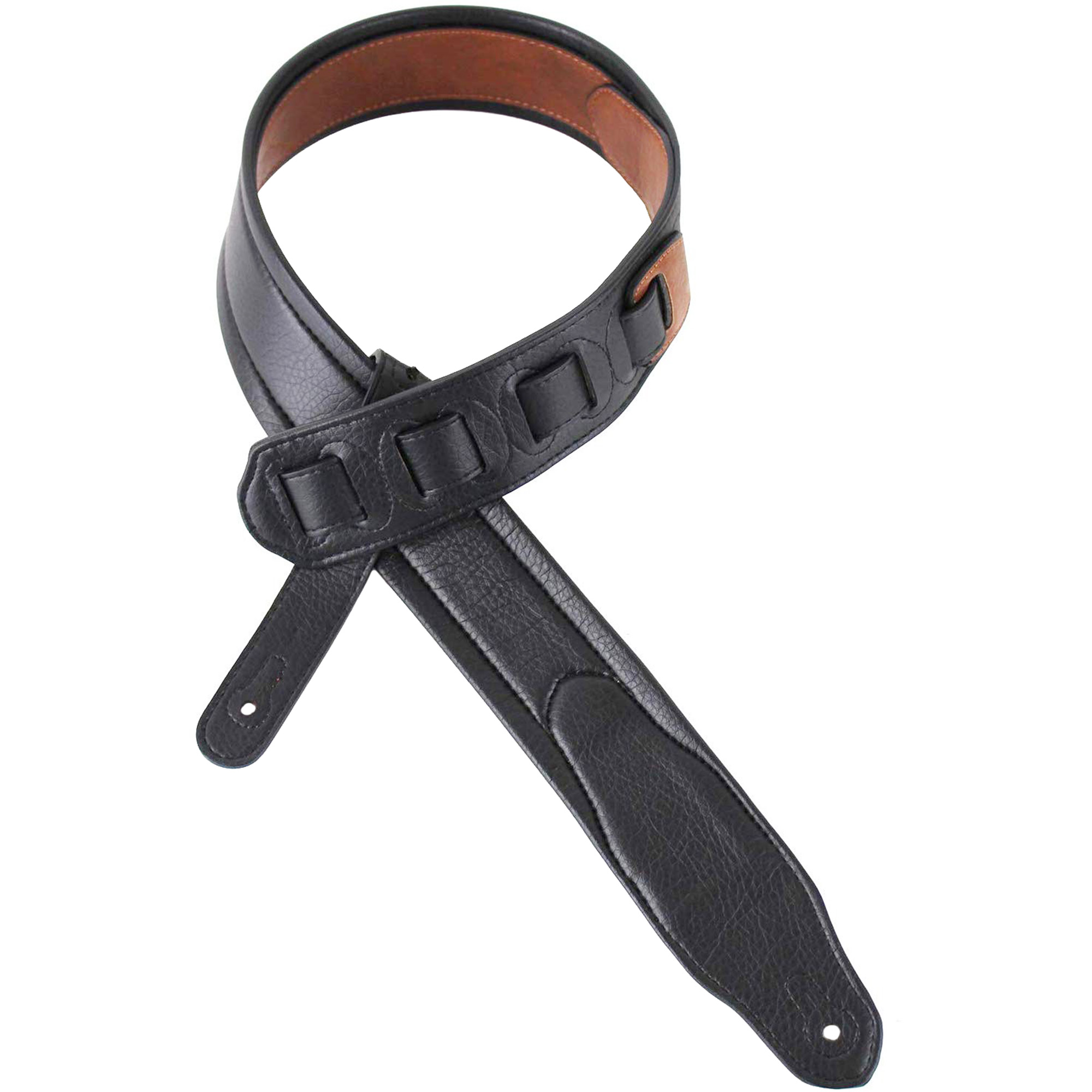 Walker & Williams G-102 Dark Harness Tan Guitar Strap with Padded Glove Leather Back