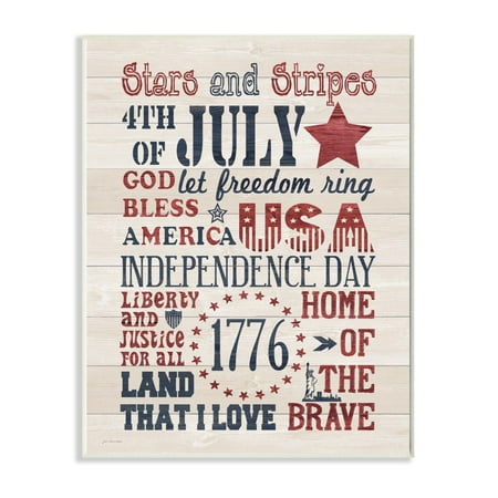The Stupell Home Decor Stars And Stripes Typography Rustic Planked