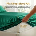 thumbnail image 2 of Lipa Satin Sheets Silky Sheet Set, Luxury Bed Sheets With Deep Pocket,4 Pieces,Twin,Dark Green, 2 of 8
