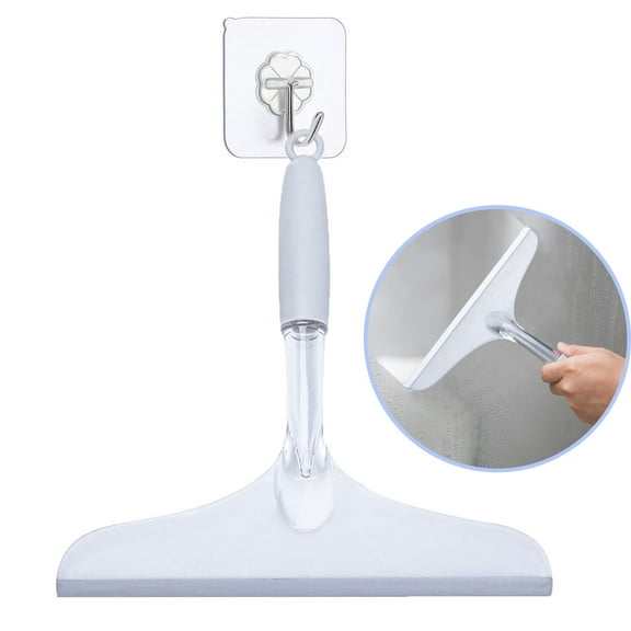 Emlimny Shower Squeegee for Bathroom Shower Glass Doors, 10'' Rubber Window Cleaner Squeegee, Clear Plastic Car Windshield Cleaning Squeegee