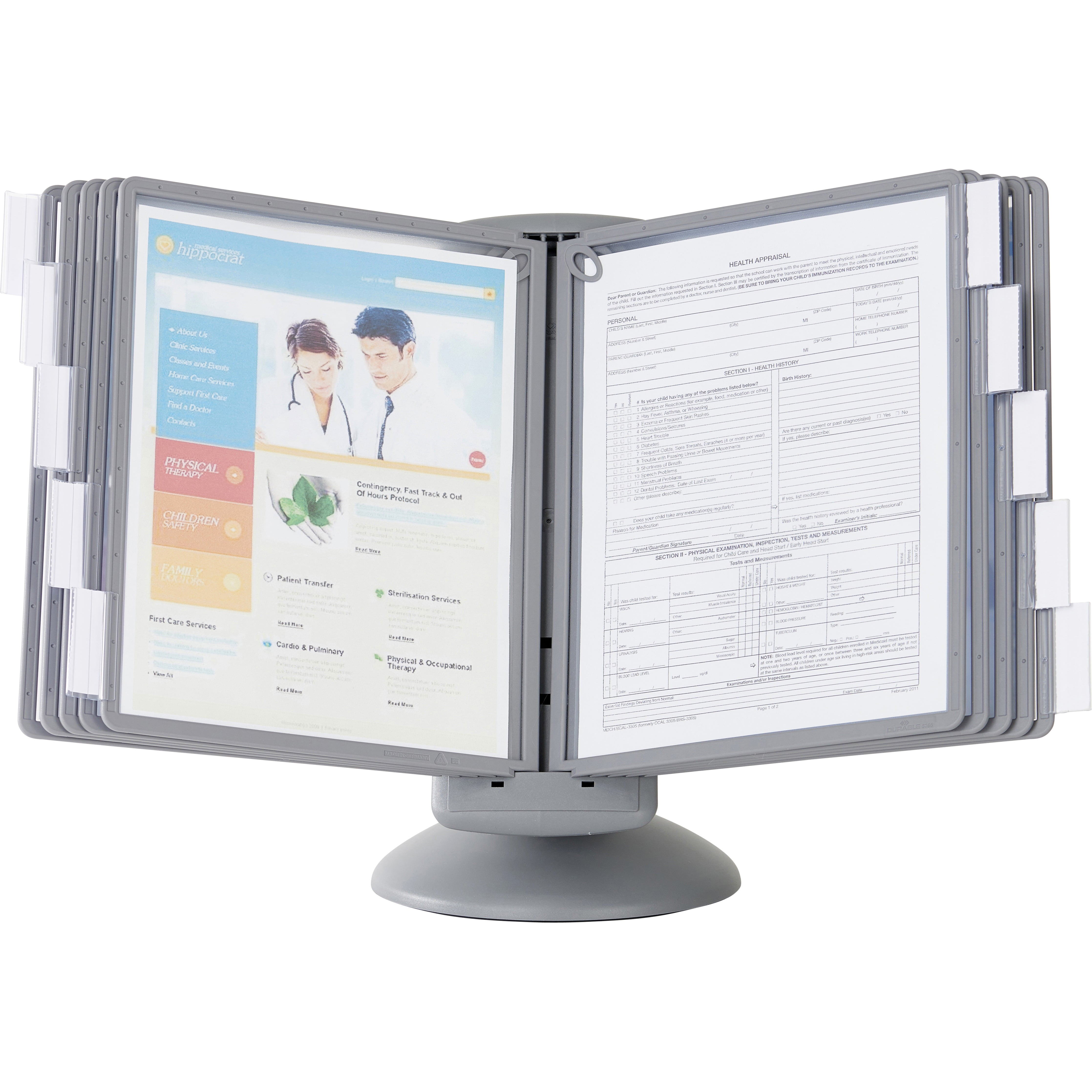 Durable 553937 Sherpa Motion Desk Reference System 10 Panels