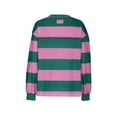 thumbnail image 3 of hotojiny Women Top Oversized Striped Color Block Long Sleeve Sweatshirt Crew Neck Casual Loose Pullover Shirts, 3 of 5