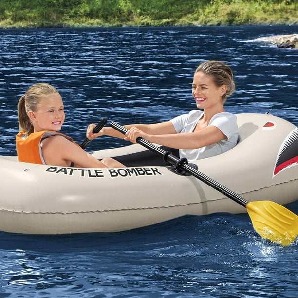 Inflatable Rafts for Rivers with Canopy, Inflatable Boat with Oars 4  Person, Inflatable Boat for Pool with Canopy, Kayak