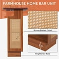 thumbnail image 4 of Tribesigns Farmhouse Storage Straight Bar with Stemware Racks and Wine Racks, Caramel Brown, 4 of 7