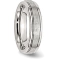 thumbnail image 5 of Chisel Stainless Steel Polished with Satin Center 6.2mm Grooved Edge Band - Ring Size 9.0, 5 of 8