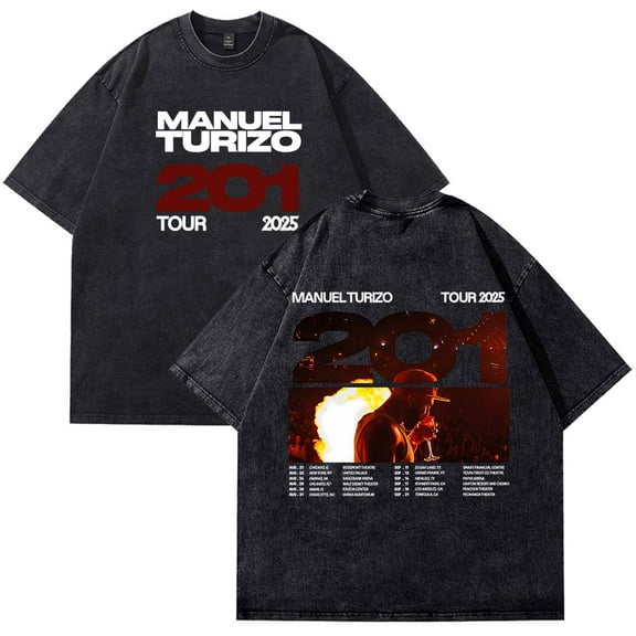 Manuel Turizo 201 World Tour Merch T-Shirt Cotton Wash Tee Women Men Short Sleeve Crewneck Tee