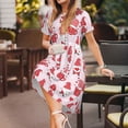 thumbnail image 3 of Easygdp Valentine Gnomes para Vestido Transpirable de Mujer, Vestido Suelto de Manga Corta con Pliegues y Bolsillos para el Verano, 3 of 6