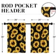 thumbnail image 2 of Summer Sunflower Floral Kitchen Curtains, Botanical Leaf Cute Short Window Curtains Set of 2, Window Treatment Tier Curtains for Kitchen Over Sink Bathroom Dining Room Decor (26x36 Inch), 2 of 6