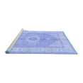 thumbnail image 2 of Ahgly Company Machine Washable Indoor Rectangle Medallion Blue Traditional Area Rugs, 2' x 5', 2 of 4