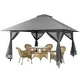 thumbnail image 5 of Gymax Outdoor Patio 13' x13' Pop Up Canopy Tent UV50+ Adjust Sun Protection w/ Mesh Sidewall Grey, 5 of 5