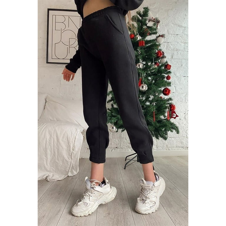Women's Tracksuit Casual Solid Long Sleeve Hooded Sport Suits Autumn Warm Hoodie  Sweatshirts and Long Pant Fleece Two Piece Sets 