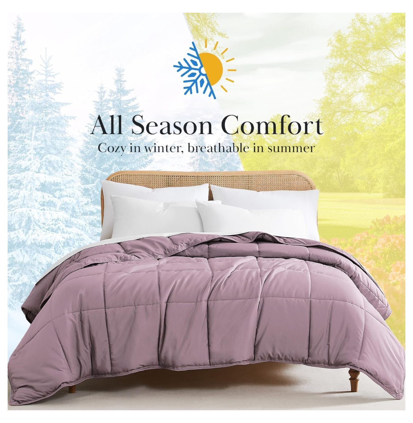 Queen Size Comforter Sets, Full Size Duvet Insert, Down-Alternative Comforter/Bedspread Queen Size, Soft, Fluffy Bedding, Full Size All Season Comforters, Lavender