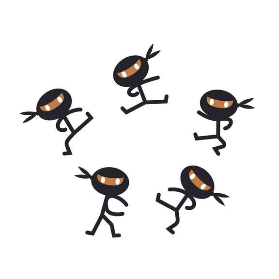 ANIME - Vinyl Kids Boys Girls Bedroom Nursery Art Karate Martial Arts Gym Decoration Stick Figures Design Wall Decal - Home Living Room Martial Artists Mercenary s Wall Sticker 10" x 8"