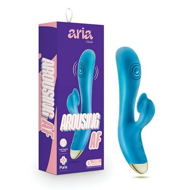 Aria By Blush® | Arousing AF: Clitoris Tickler   Dual Pulsations Blue Silicone Vibrator