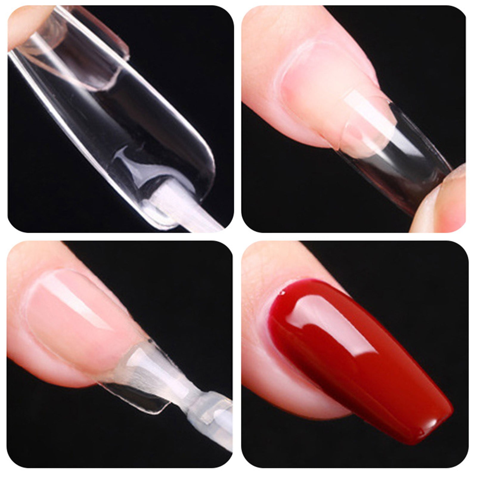 Stick on Nails Coffin Shape Nail Clear Tips Coffin for Nails Stuff Full Well Nail Tips for Practice Hand Tip Nails Practice Acrylic Nail Tips Clear Ballerina 500 False Nail Tips Clear Long on