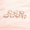 thumbnail image 6 of Stackable Knuckle Rings 7 PCS Set, Elegant Butterfly Flower Rhinestone Diamond Stone Jewel Chain Carved Finger Rings GMYLE for Women Girls Teens (Gold), 6 of 7