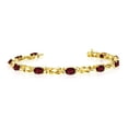 thumbnail image 1 of 14K Yellow Gold Oval Garnet Reef Knot Bracelet, 1 of 3