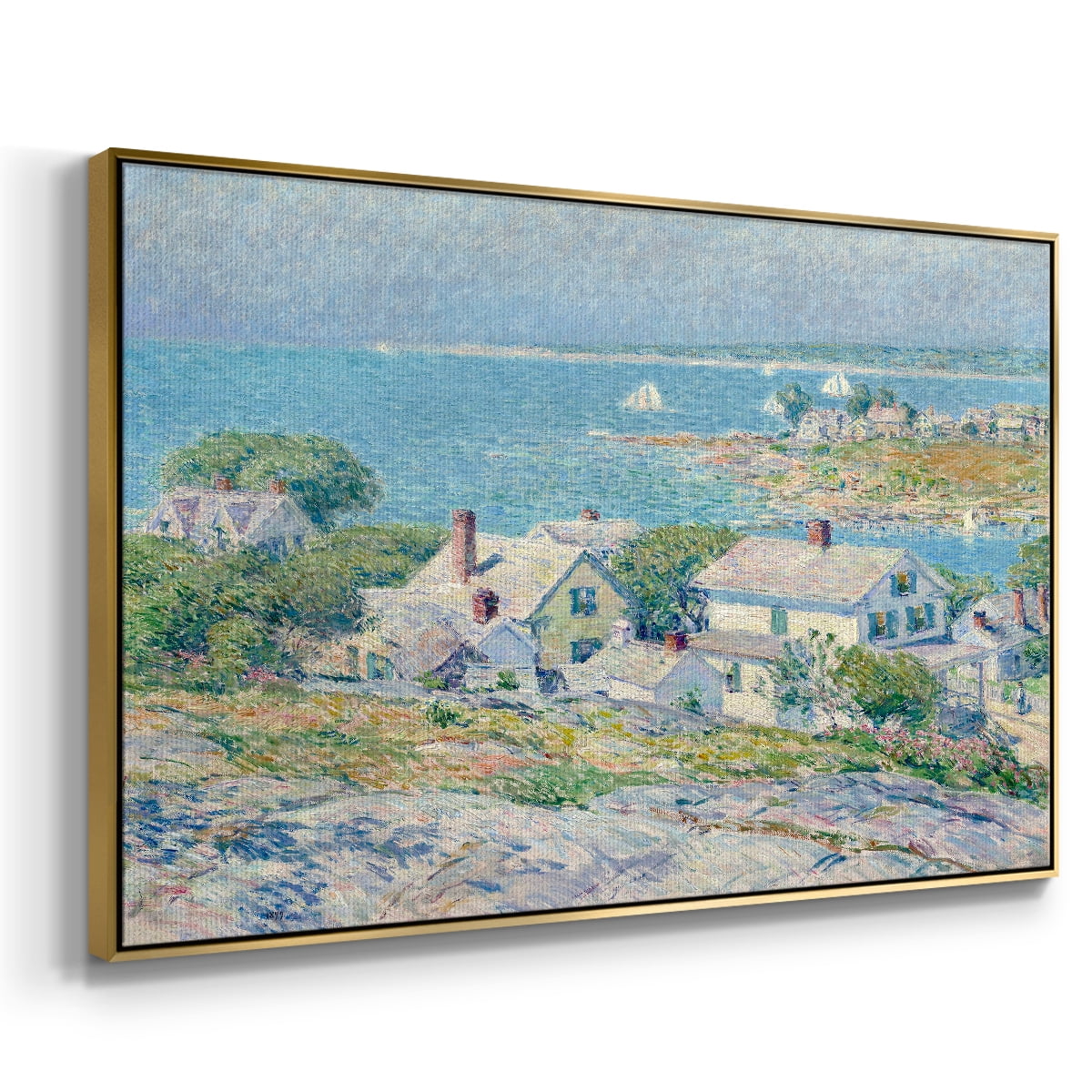 Vintage Landscape-CXI By Wexford Home Framed in Gold Wood Gallery Wrapped Canvas 27 in. x 41 in.