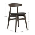 thumbnail image 3 of Weston Home Arne Mid-Century Tapered Dining Chairs, Set of 2, Black Finish, Black Vinyl, 3 of 7