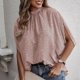 thumbnail image 2 of Camisas informales de manga corta con lazo en la espalda para mujer, holgadas, con manga de murciélago, para uso diario, Rosa M, 2 of 7