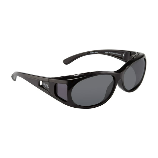 Solar Panels Eclipse Over Fit Sunglasses Black/polarized Gray
