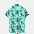 thumbnail image 5 of safuny Men's Loose Comfy Shirts with Pocket Holiday Dinosaur Print Tees Fashion Summer Short Sleeve Shirts Lapel Pullover Hawaiian Beach Button Clothing Green XXXL, 5 of 5