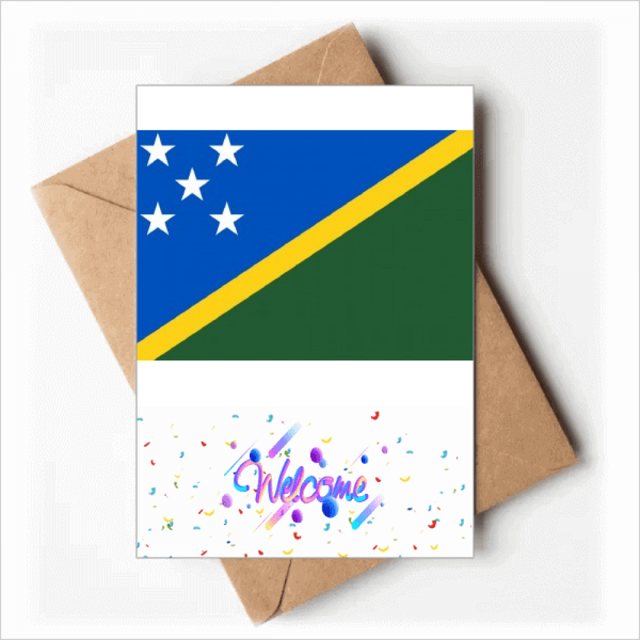 mon Islands National Flag Oceania Country Welcome Back Greeting Cards Envelopes Blank