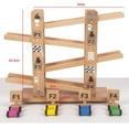 thumbnail image 4 of Wooden Race Track Car Racer Race Tracks Gliding Car Toy Pull Back Ramp Toy Vehicle Toys, 4 of 9