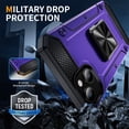thumbnail image 6 of JTCASES for iPhone 15 Armor Case, Built-in Rotatable Kickstand Anti-slip Bumper Heavy Duty Protective Hybird Shockproof Anti-fall Shell Car Mount, Purple, 6 of 8