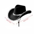 thumbnail image 3 of Adult Sequin Cowboy Hat Western Cowgirl Hat Texan Country Cowboy Hatsfor Women Fancy Dress Accessory,One Size, 3 of 5