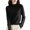 Black, variant on Womens Thermal Underwear Solid Color Long Sleeve Crew Neck Soft Comfortable Warm Pullover Knitted Fall Winter Loose Stretchy Fashion Outwear