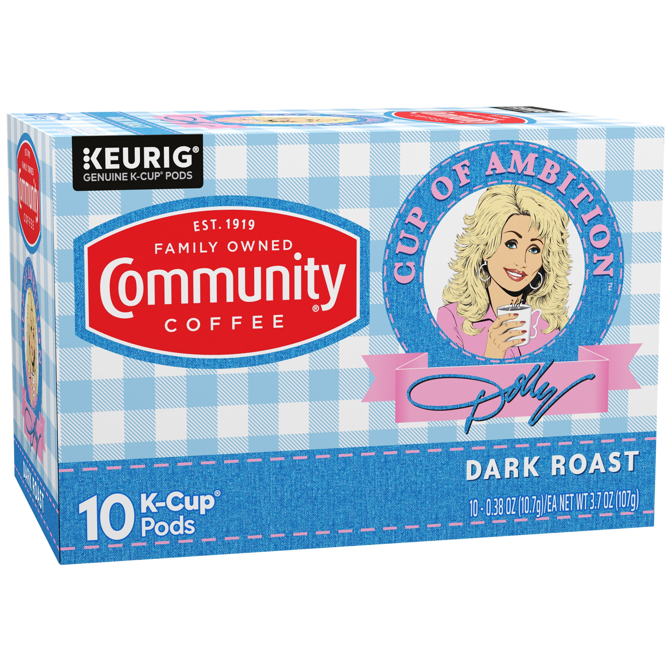 Dolly Parton’s Cup of Ambition™ with Community Coffee® Dark Roast Coffee Single-Serve Cups 10 Count Box