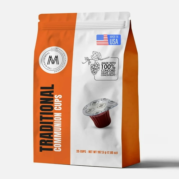 Travel Pack - The Miracle Meal Pre-Filled Traditional Communion Cup - Bag of 25 with Wafer & 100% Grape Juice